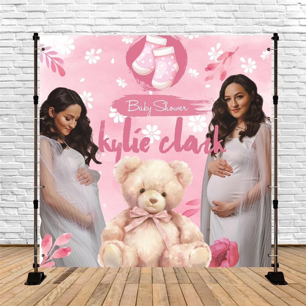 Baby Shower Backdrop Ideen Baby Socken Bär Individuelles Backdrop BRP6-9