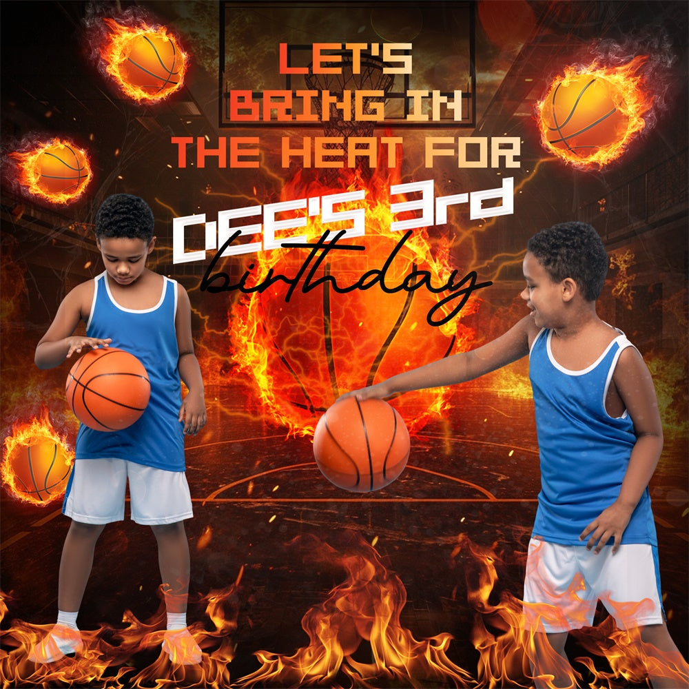 Personalisierte Geburtstag Backdrop Basketball Blaze Bash Backdrop BRP6-90