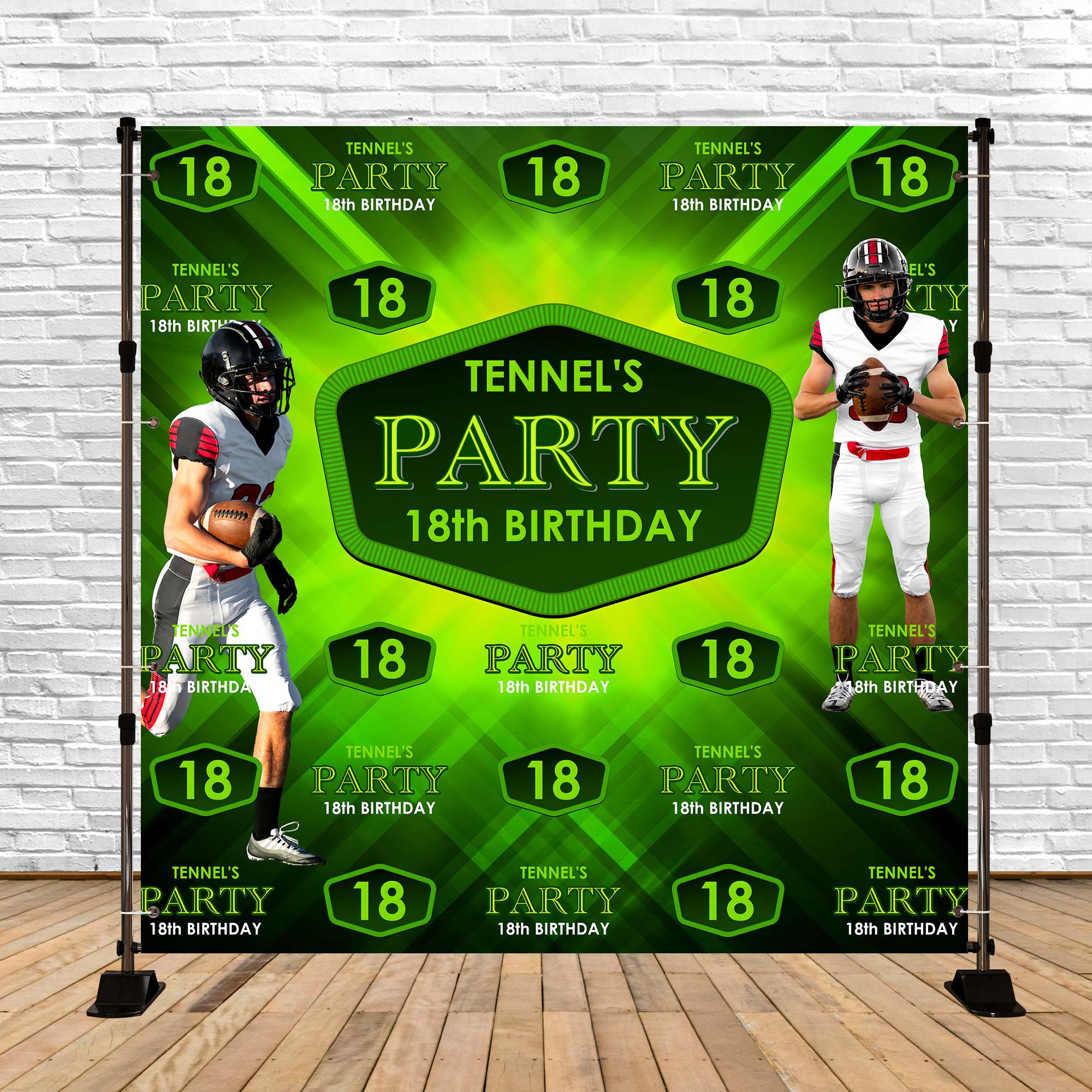 Geburtstag Party Backdrop Gridiron Glory 18. Geburtstag Backdrop BRP6-94