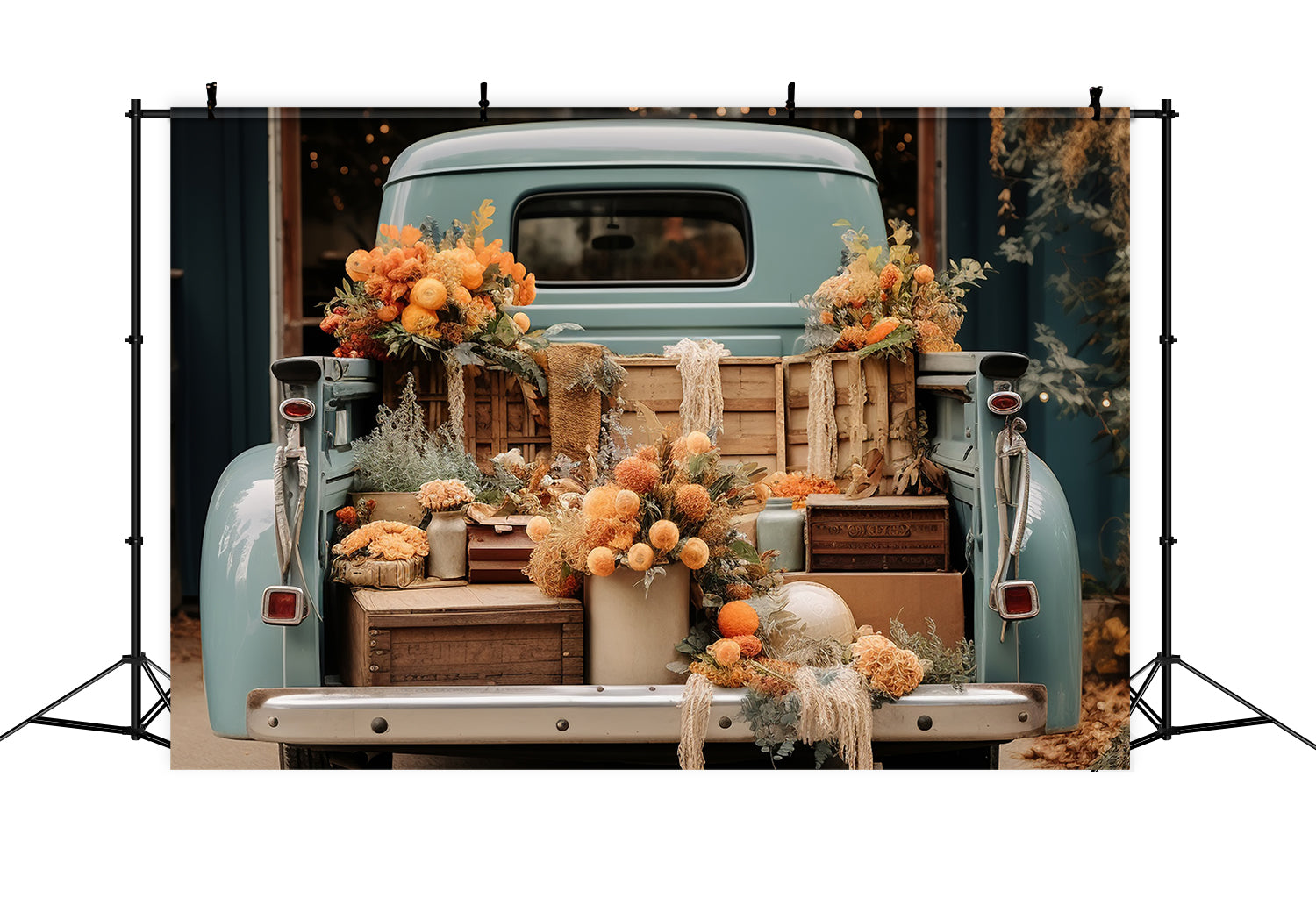 Herbst LKW mit Blumen Hintergrund BRP7-100