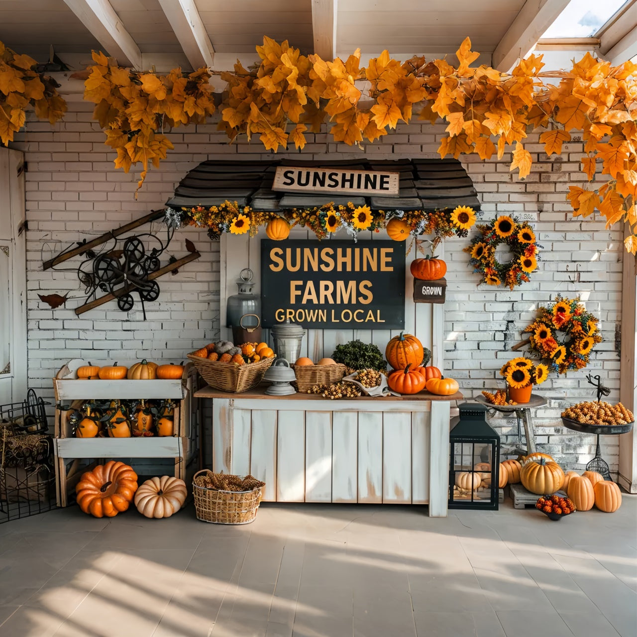 Herbst Kleiner Kürbis Markt Backdrop BRP7-158