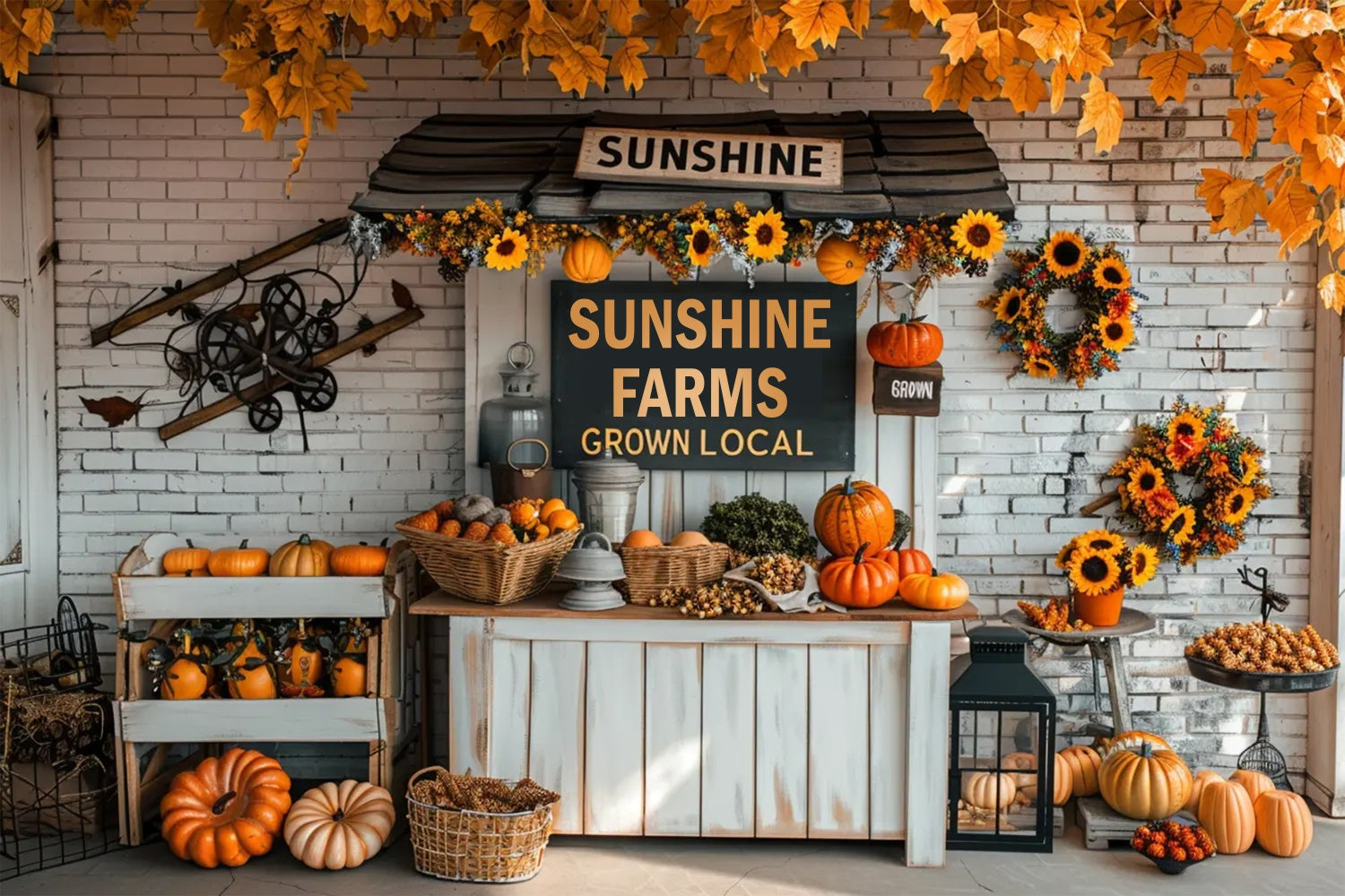 Herbst Kleiner Kürbis Markt Backdrop BRP7-158