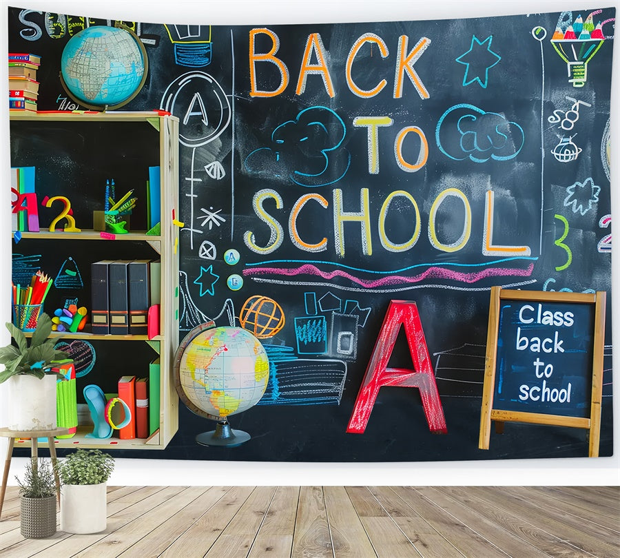 Zurück zu Schule Zeit zu studieren Fotohintergrund BRP7-174