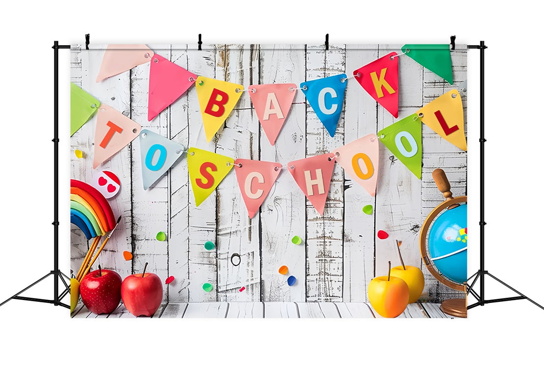 Zurück zu Schule Regenbogen-Früchte Fotografie Hintergrund BRP7-178