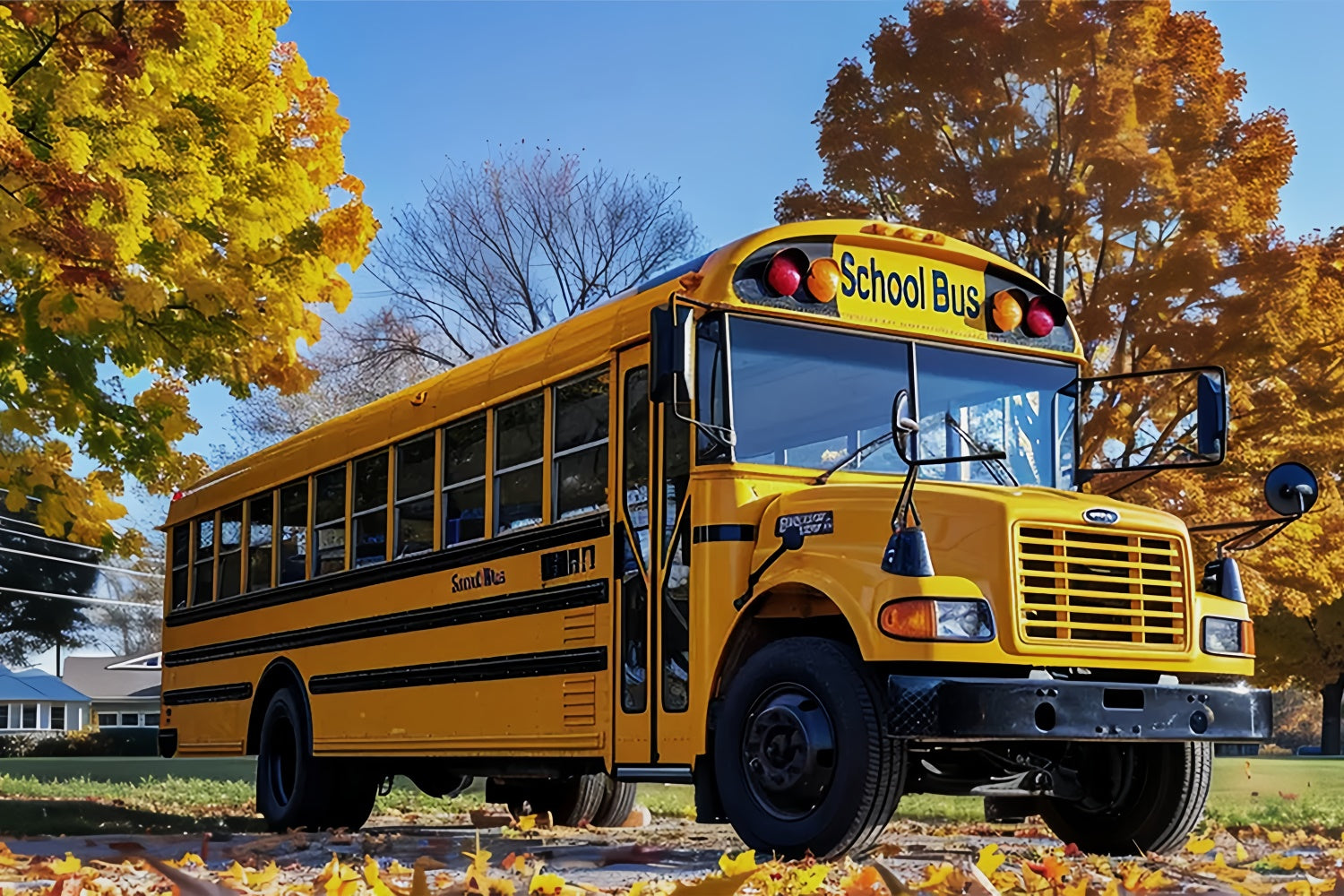 Zurück zu Schule Land Schulbus Hintergrund BRP7-186