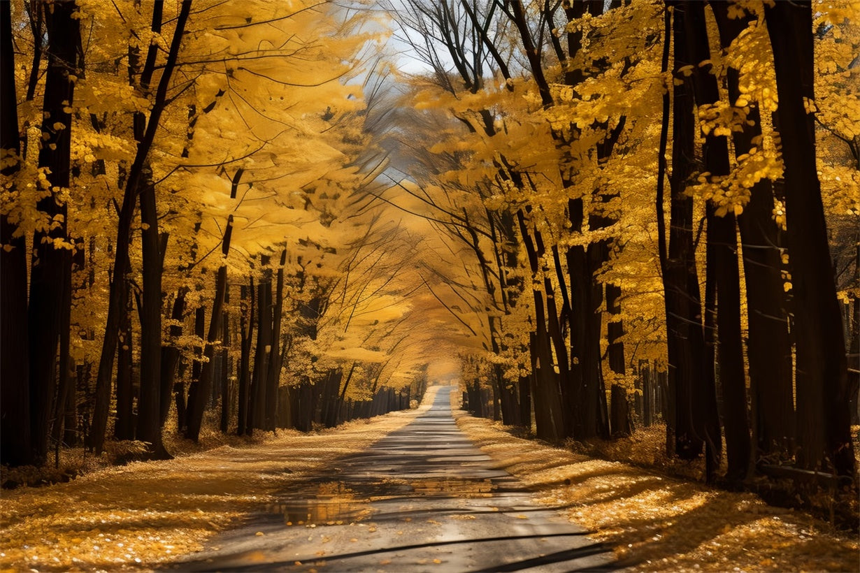 Goldener Herbstweg Hintergrund für Fotografie BRP7-202