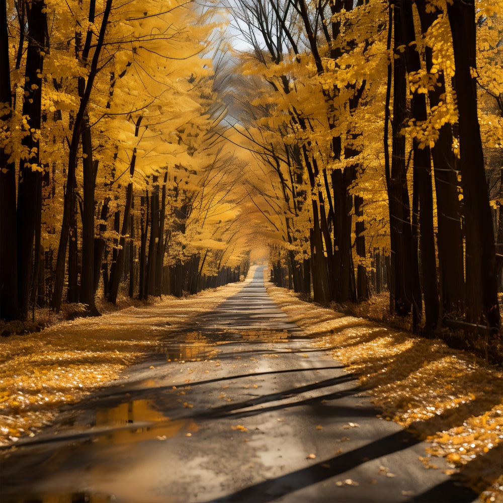 Goldener Herbstweg Hintergrund für Fotografie BRP7-202