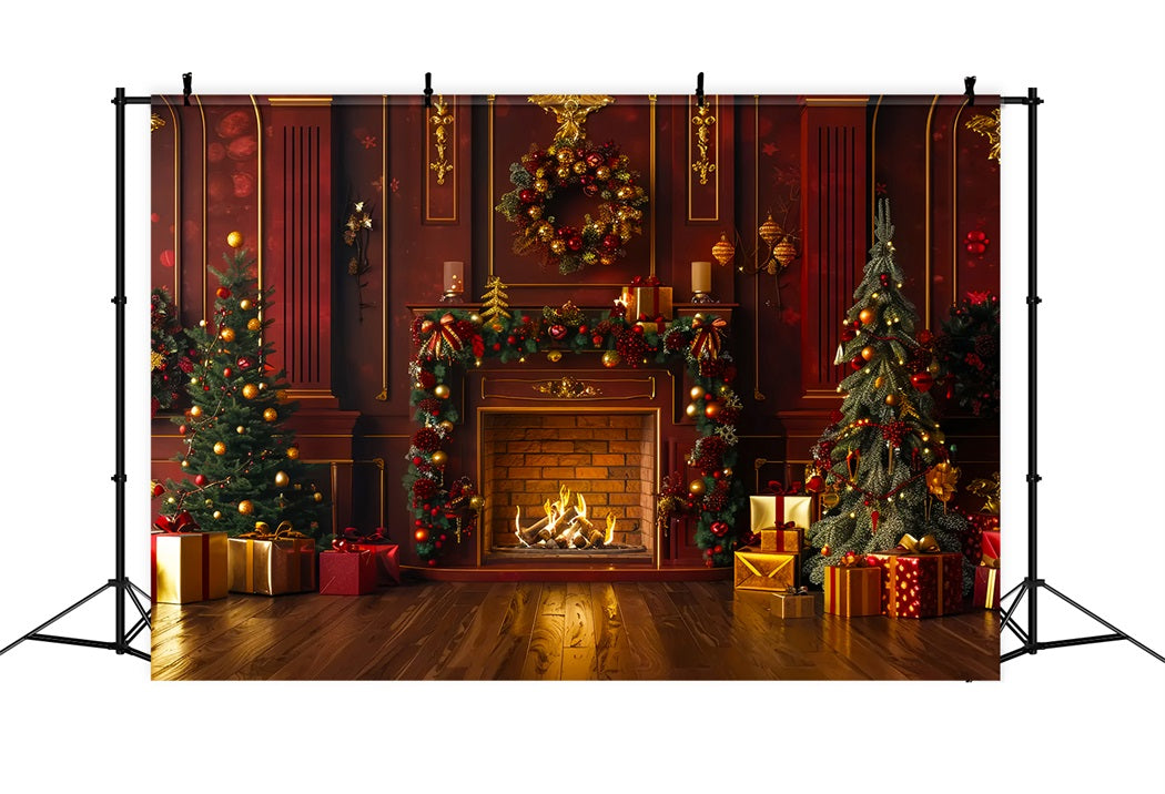 Weihnachten Warmer Kamin Hintergrund BRP7-222