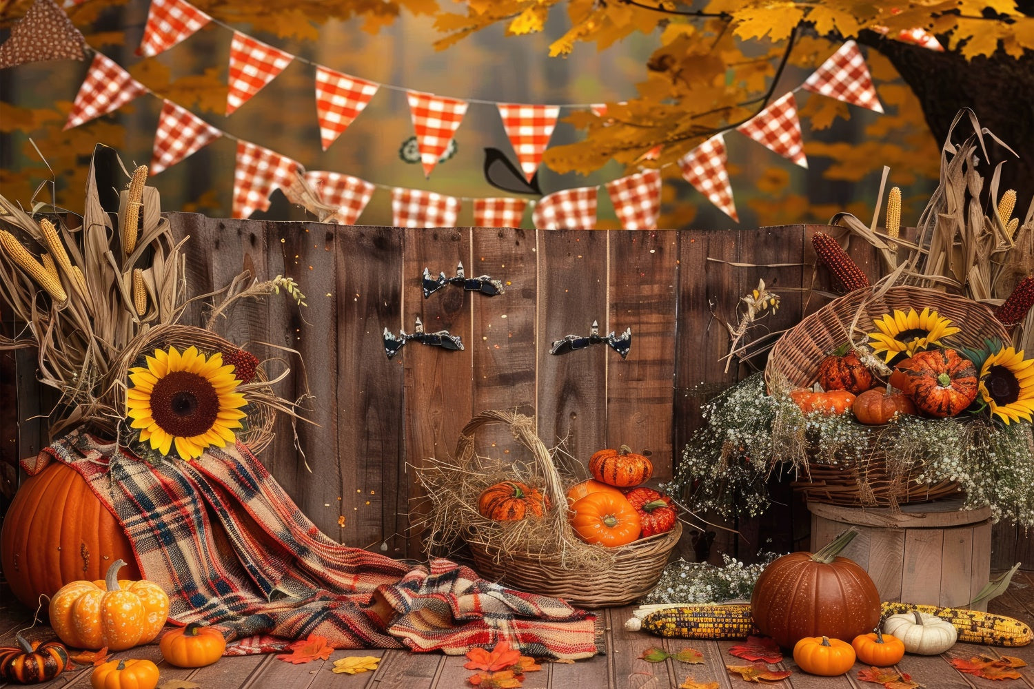 Holz Sonnenblumen Essen Herbst Hintergrund für Fotografie BRP7-94