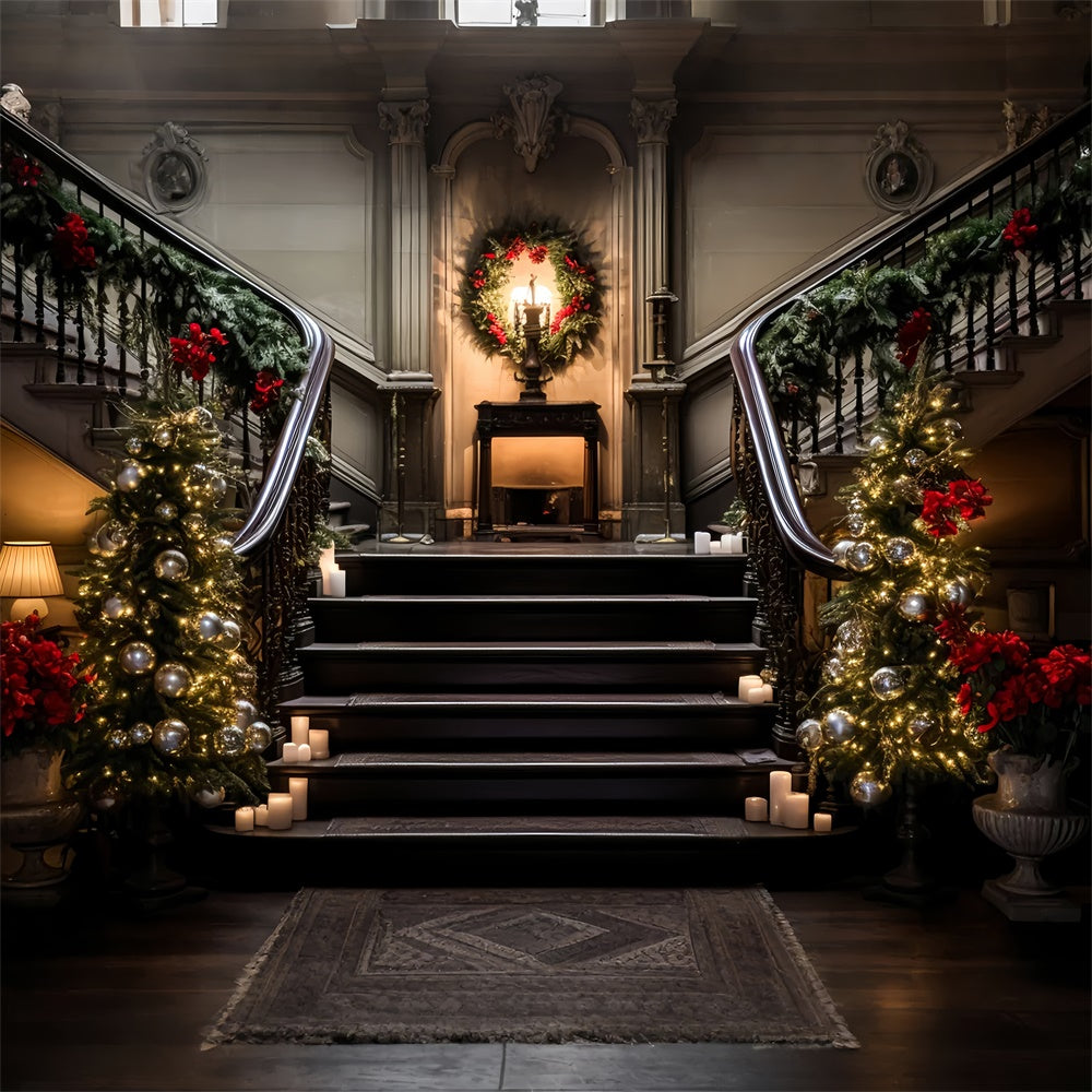 Weihnachts-Treppe mit eleganter Girlande BRP8-134