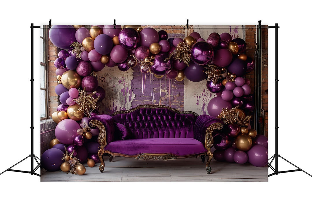 Opulente lila und goldene Halloween Party Hintergrund BRP8-185