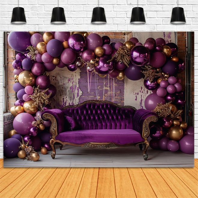 Opulente lila und goldene Halloween Party Hintergrund BRP8-185