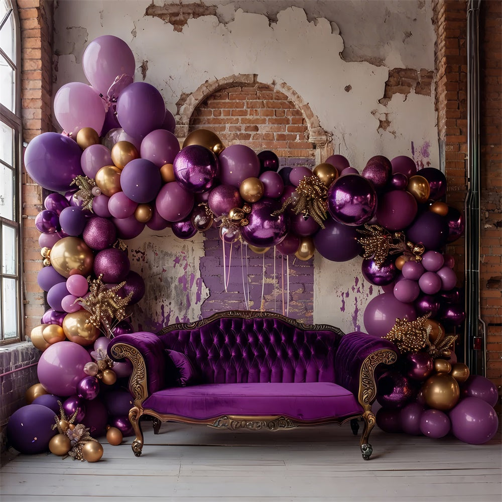 Opulente lila und goldene Halloween Party Hintergrund BRP8-185