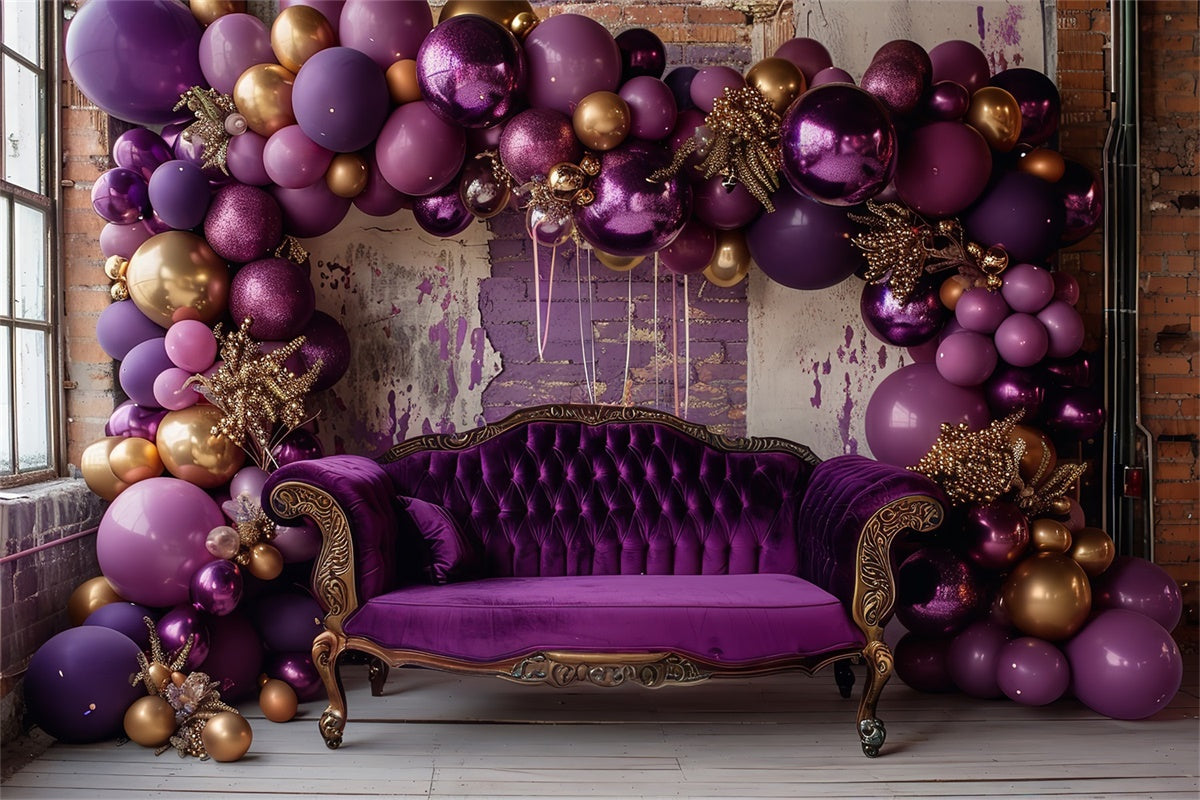 Opulente lila und goldene Halloween Party Hintergrund BRP8-185