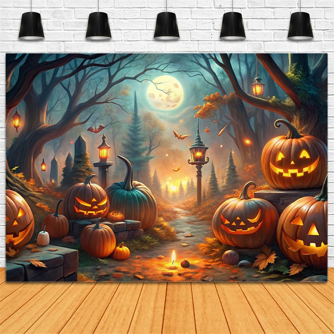 Halloween Nacht in den verzauberten Wäldern Hintergrund BRP8-193
