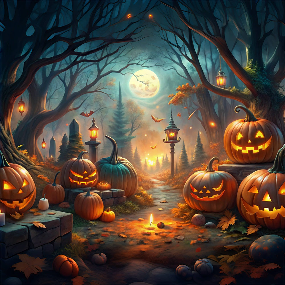 Halloween Nacht in den verzauberten Wäldern Hintergrund BRP8-193
