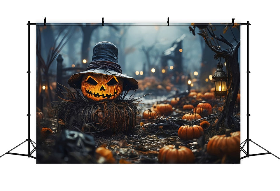 Halloween Kürbiskönig im gespenstischen Wald Hintergrund BRP8-203