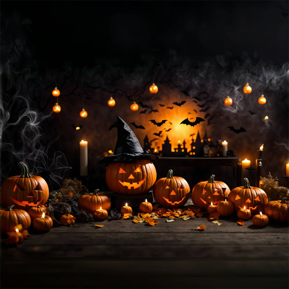 Halloween Hexe Kürbisse und Kerzenlicht Magische Hintergrund BRP8-210