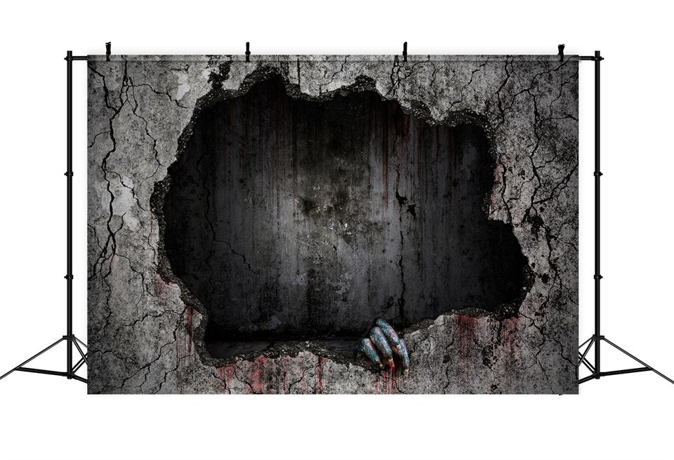 Gruseliges Loch mit gespenstischer Hand Halloween Hintergrund BRP8-226