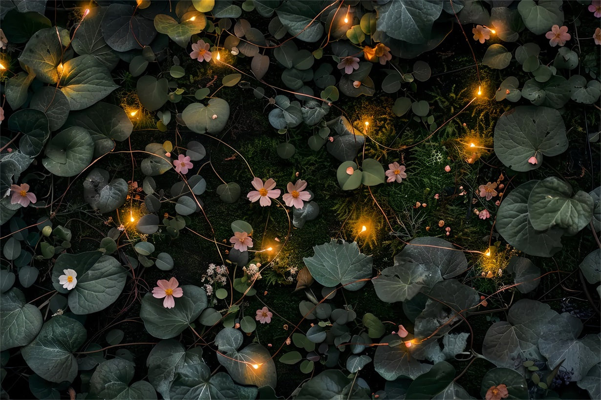 Blumenwiese mit glitzernden Lichtern Bodenhintergrund BRP8-285