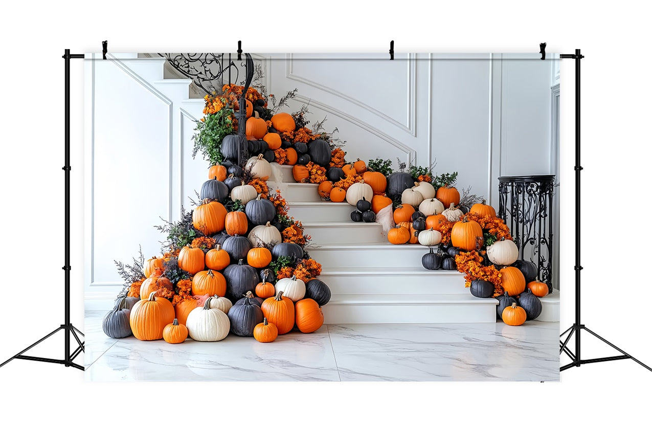 Kürbis-Treppenhaus Halloween Dekoration Hintergrund BRP8-349