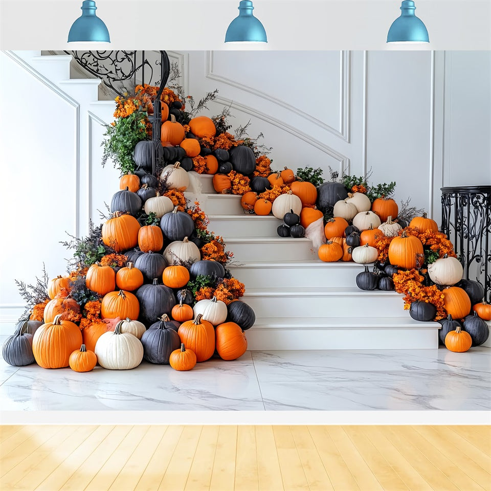 Kürbis-Treppenhaus Halloween Dekoration Hintergrund BRP8-349