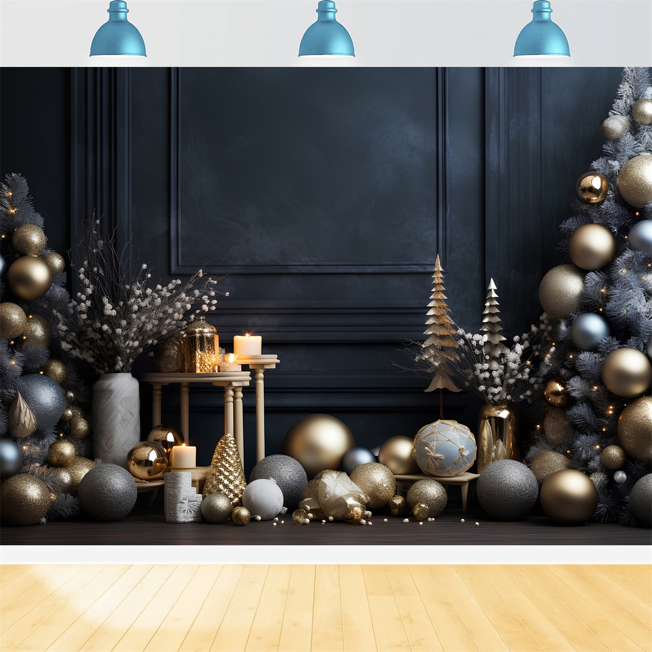 Weihnachten Gold und Silber Glamour Hintergrund BRP8-92