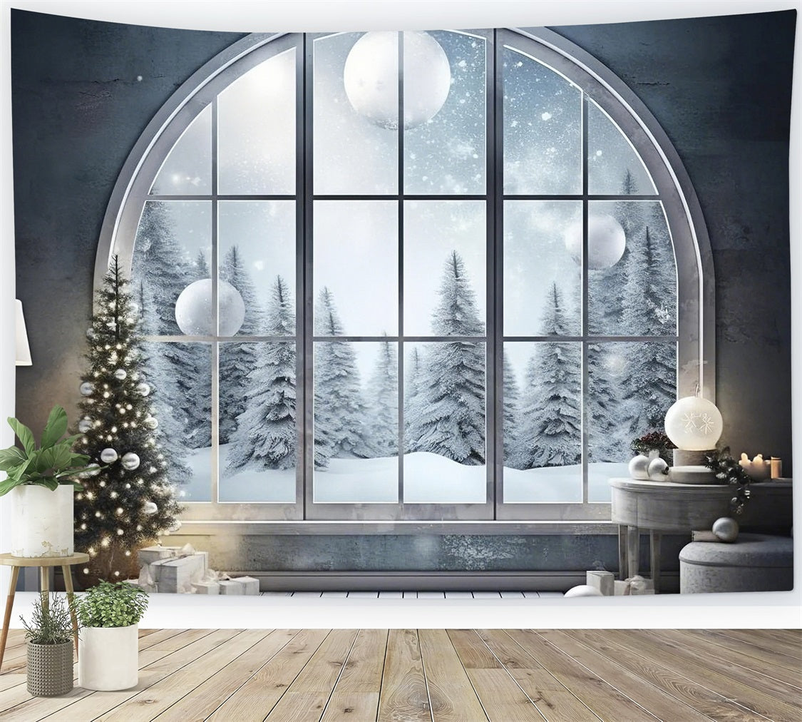 Winter Wonderland Grand Arched Window Backdrop BRP9-240