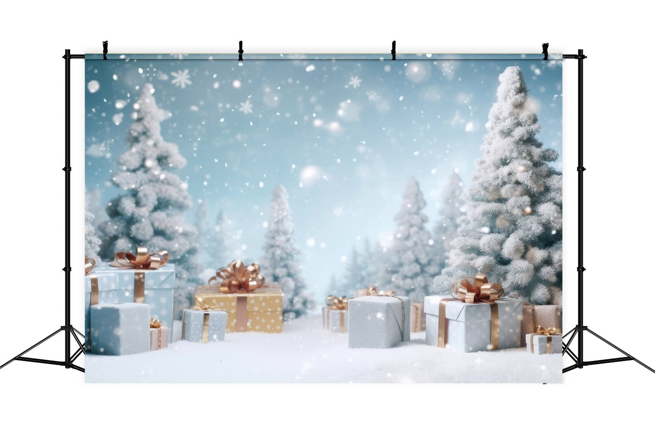 Winter Snowy Trees Holiday Gift Dekorationen Hintergrund BRP9-269