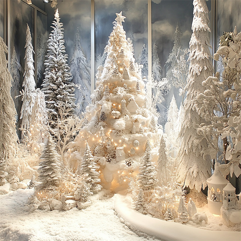 Winter Frosted Trees Snowy Enchanted Forest Backdrop BRP9-297