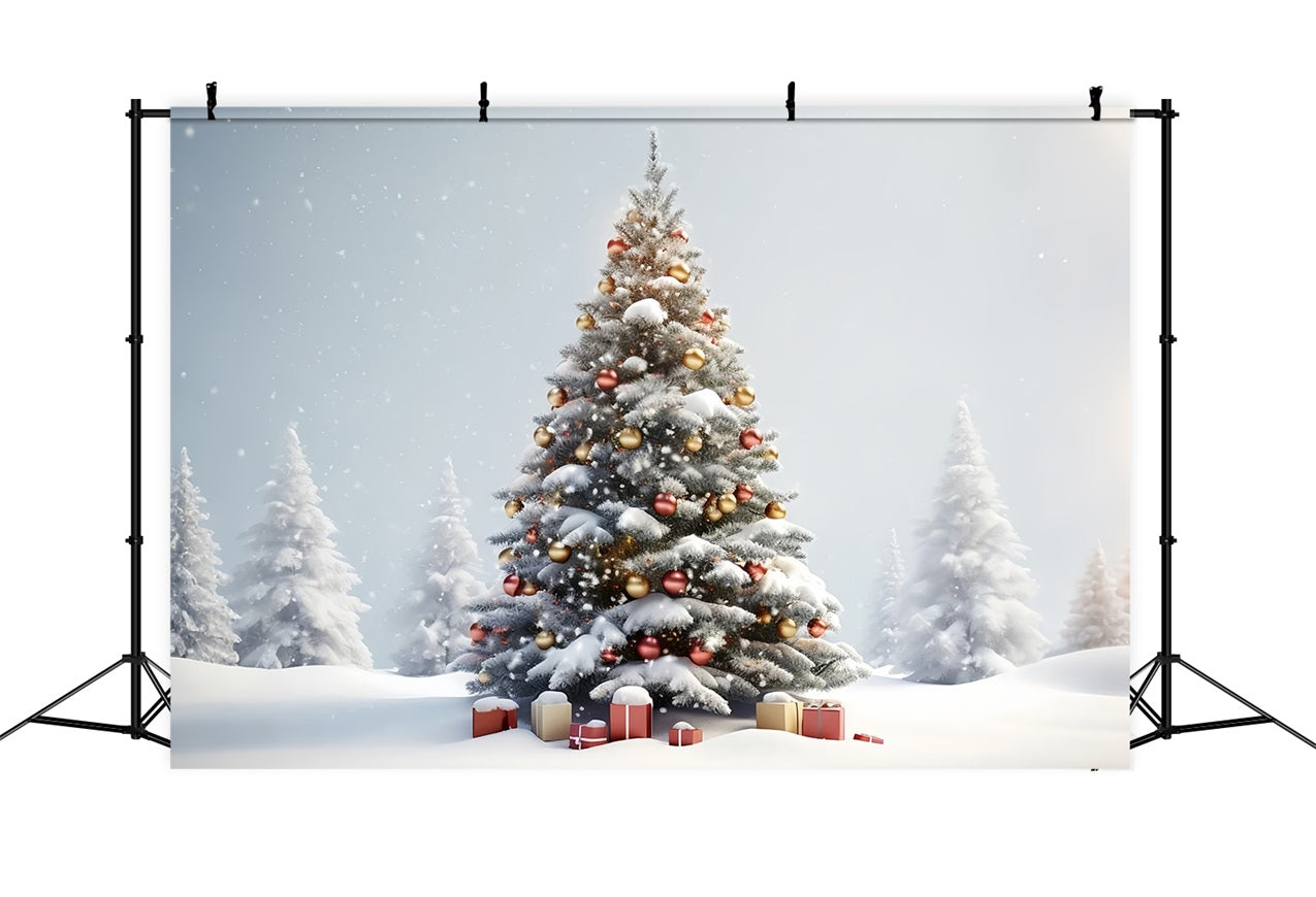 Winter Wonderland Weihnachtsbaum Geschenke Backdrop BRP9-329