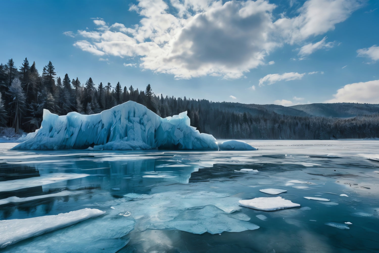 Eisige Winterlandschaft Kristallgewässer Hintergrund BRP9-355