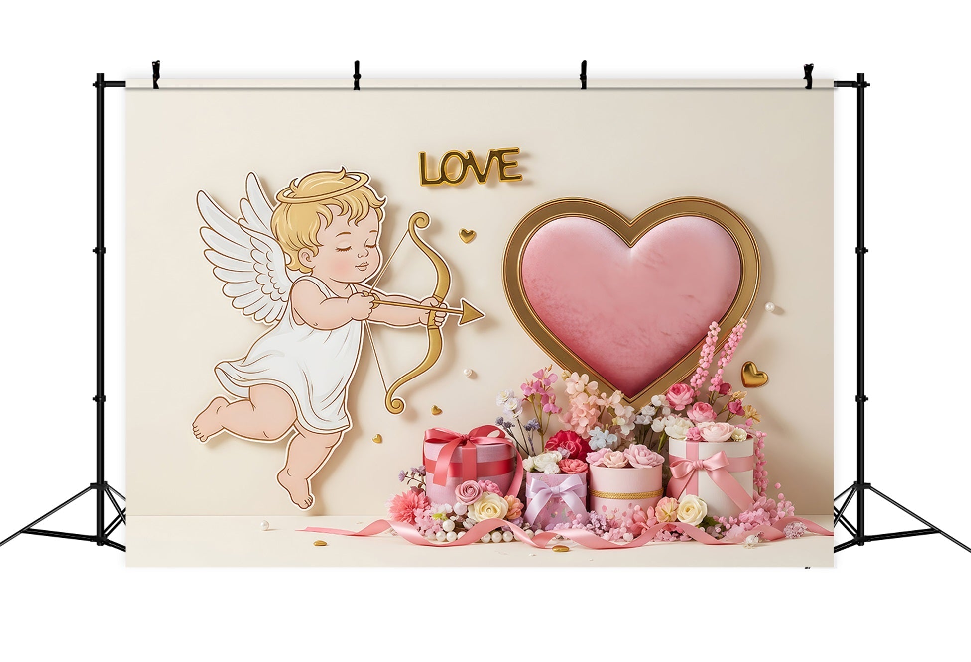 Valentinstag-Hintergrund Cupid Herz Geschenk Garten Valentinstag Herzen Hintergrund Von Magali