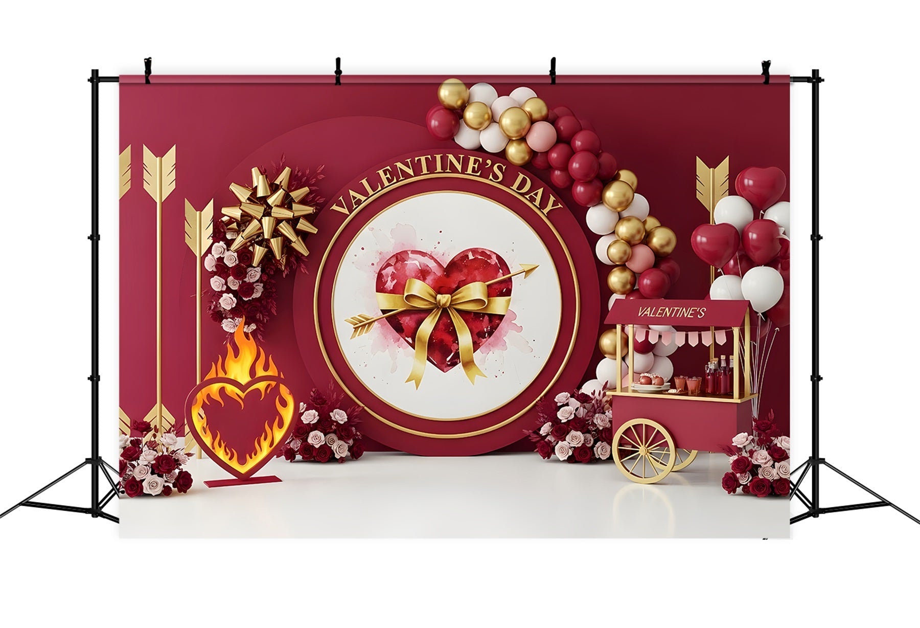 Valentinstag-Hintergründe Herzgeschenk Schleife Eleganz Roter Valentinstag-Hintergrund Von Magali