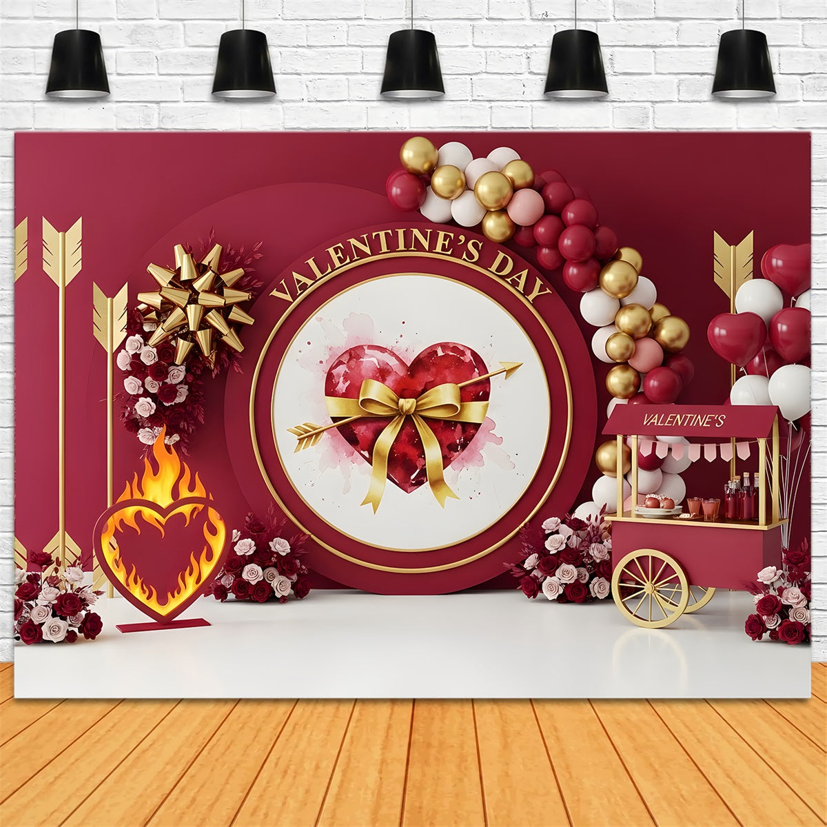 Valentinstag-Hintergründe Herzgeschenk Schleife Eleganz Roter Valentinstag-Hintergrund Von Magali