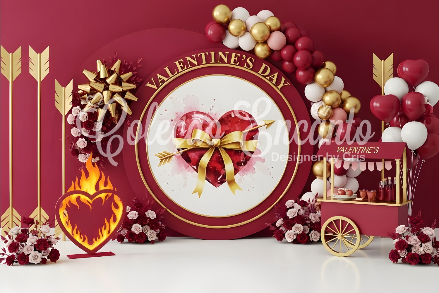 Valentinstag-Hintergründe Herzgeschenk Schleife Eleganz Roter Valentinstag-Hintergrund Von Magali
