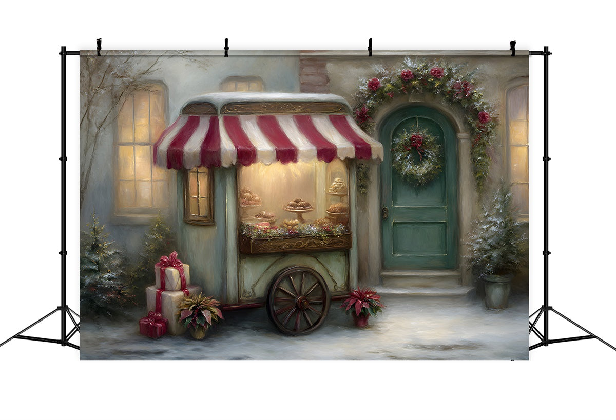 Xmas Backdrops Wagon Bäckerei Fenster Hintergrund CEM5-105