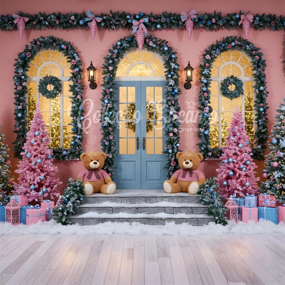 Weihnachten Fotokulissen Teddybär Weihnachtsbaum Kulisse CEM5-15