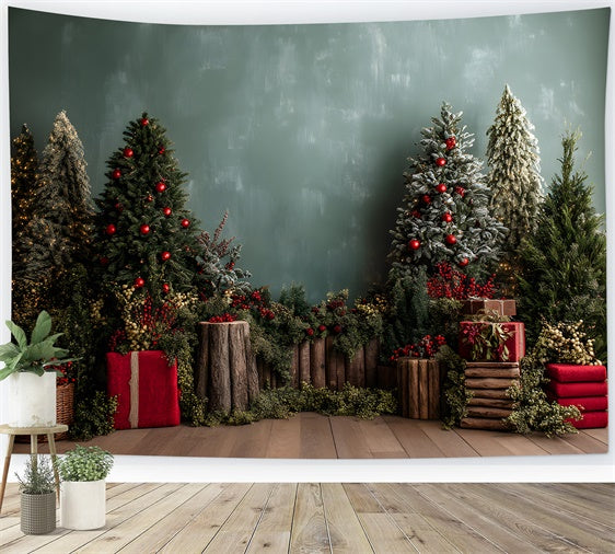 Weihnachtsbaum Backdrop Grüne Wand Woodland Setup Backdrop CEM5-18