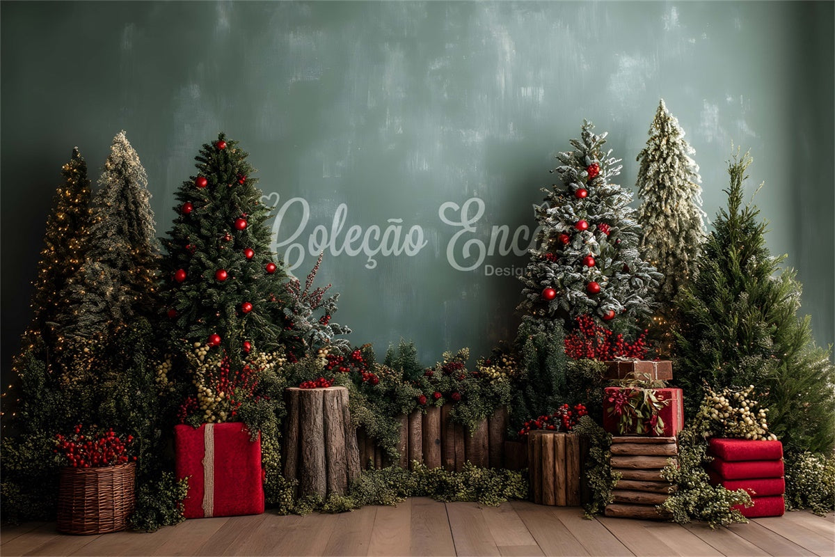 Weihnachtsbaum Backdrop Grüne Wand Woodland Setup Backdrop CEM5-18