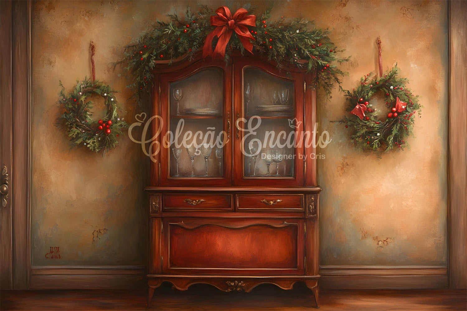 Weihnachten Backdrop Ideen Innen Urlaub Kränze Backdrop CEM5-23
