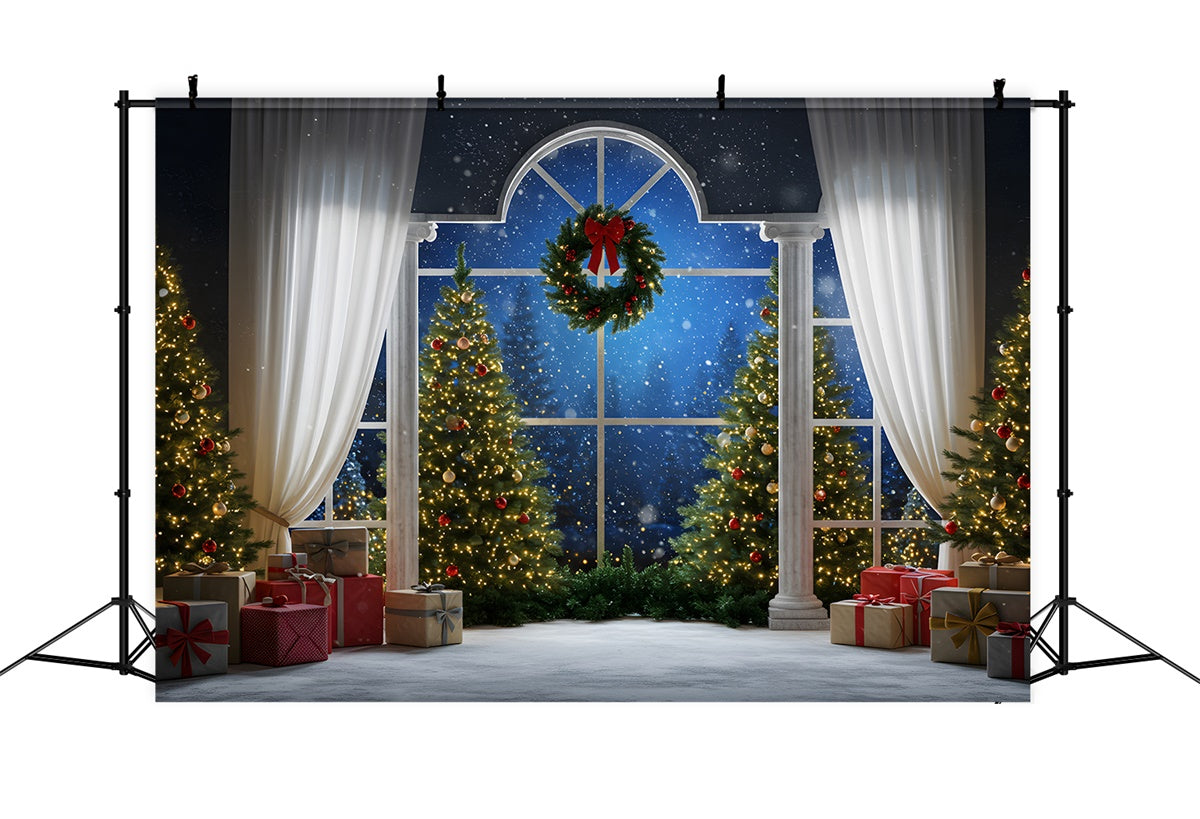 Weihnachtsbaum Backdrop Fenster Drapes Decor Backdrop CEM5-62