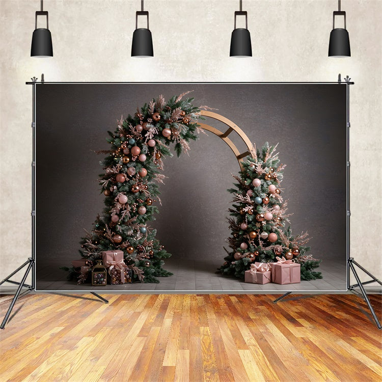 Weihnachten Backdrop Vintage Weihnachten Bogen Geschenk Backdrop CEM5-7