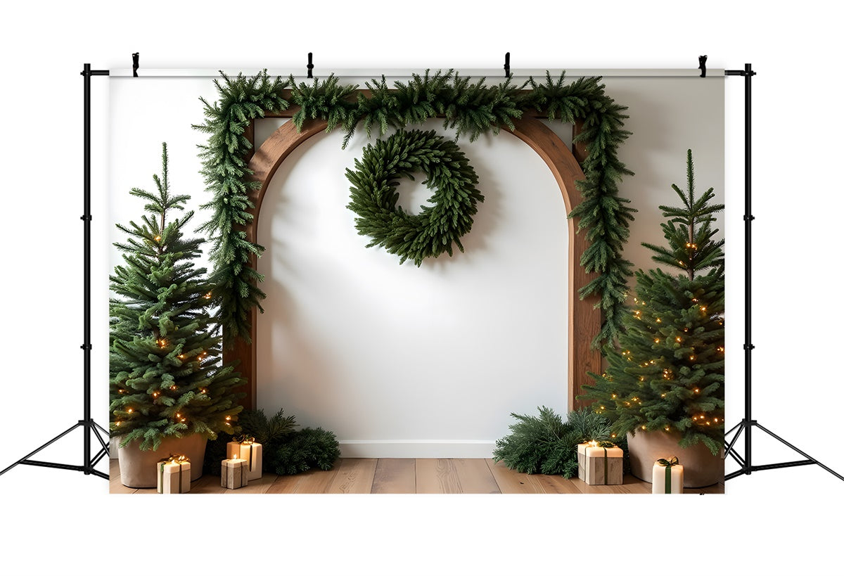 Weihnachten Backdrop Ideen Immergrün Bogen Girlande Backdrop CEM5-71