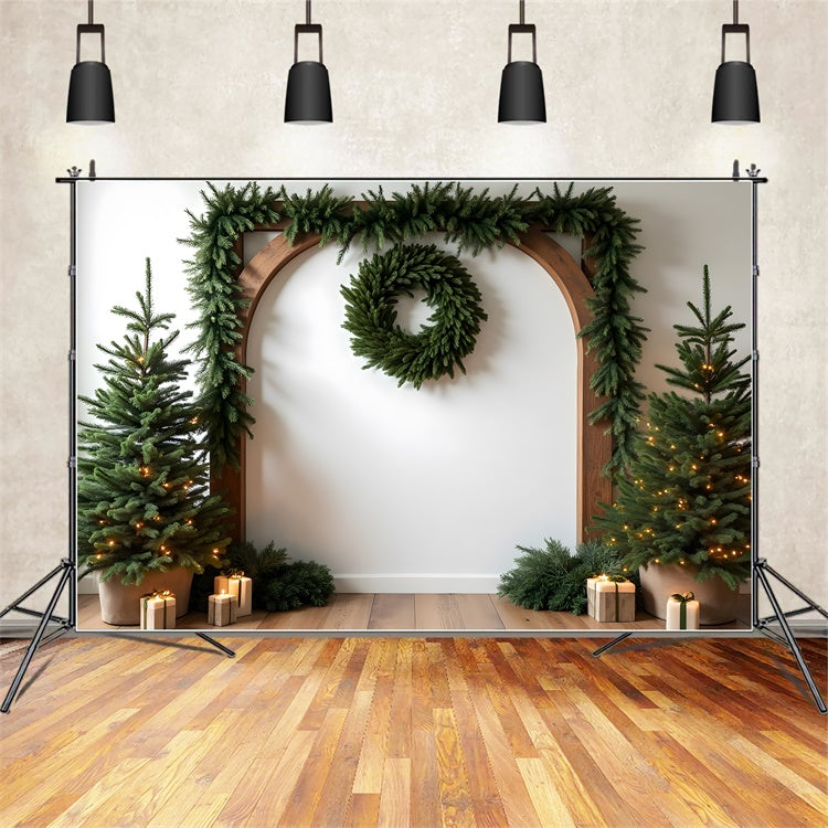 Weihnachten Backdrop Ideen Immergrün Bogen Girlande Backdrop CEM5-71
