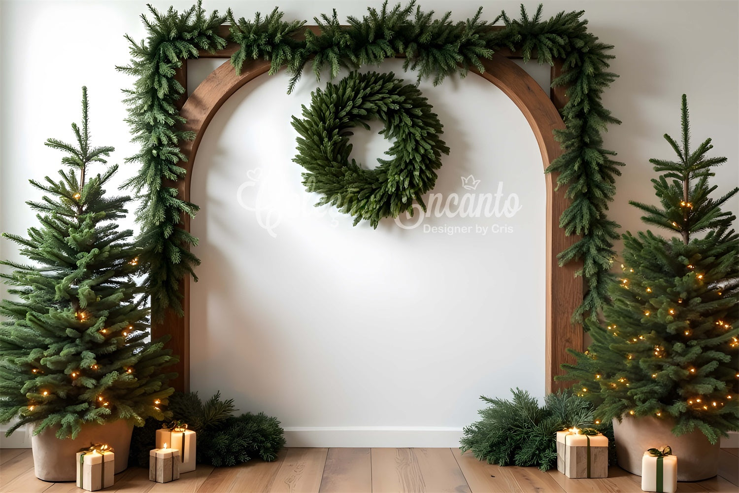 Weihnachten Backdrop Ideen Immergrün Bogen Girlande Backdrop CEM5-71