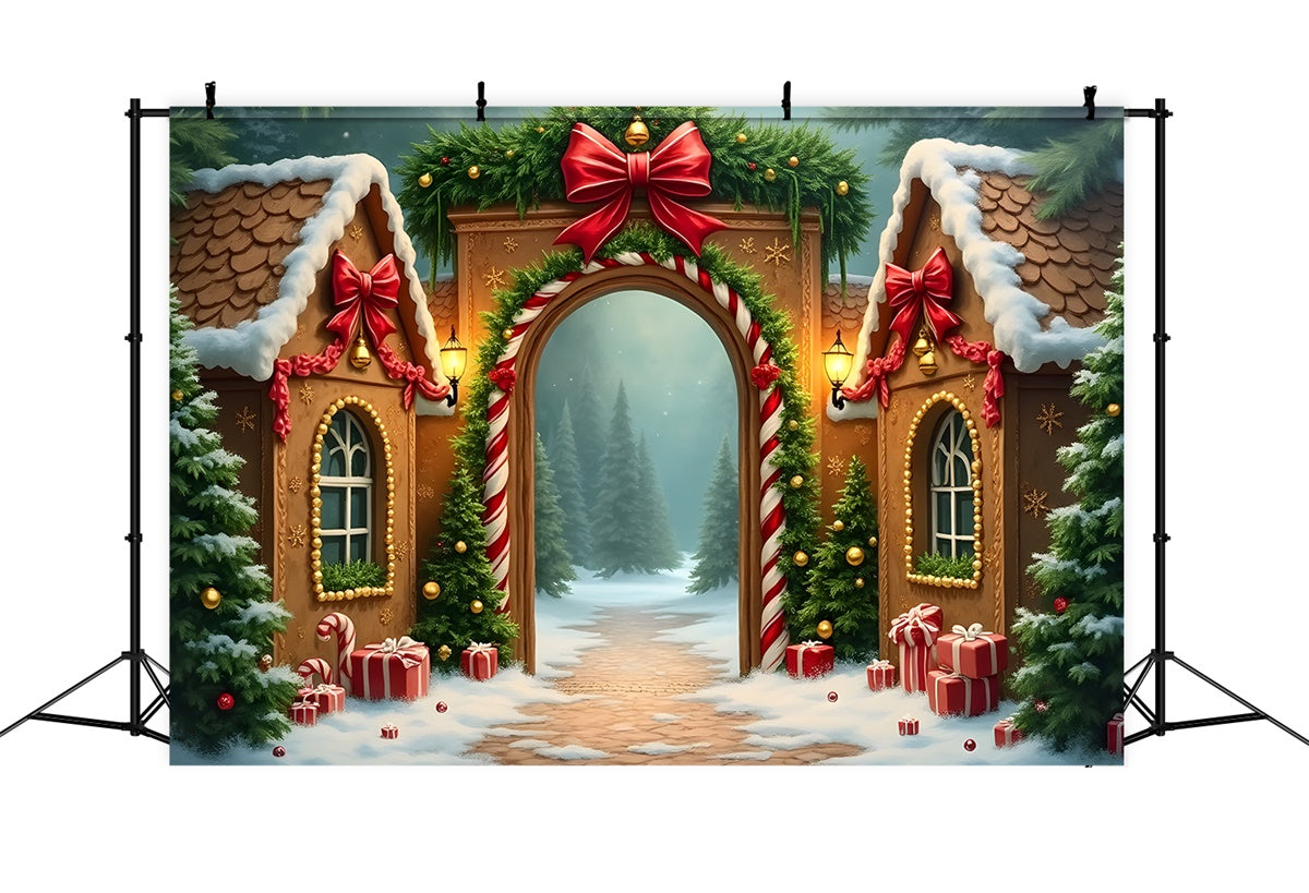 Weihnachtsdorf Backdrop Lebkuchenstadt Bogen Backdrop CEM5-79