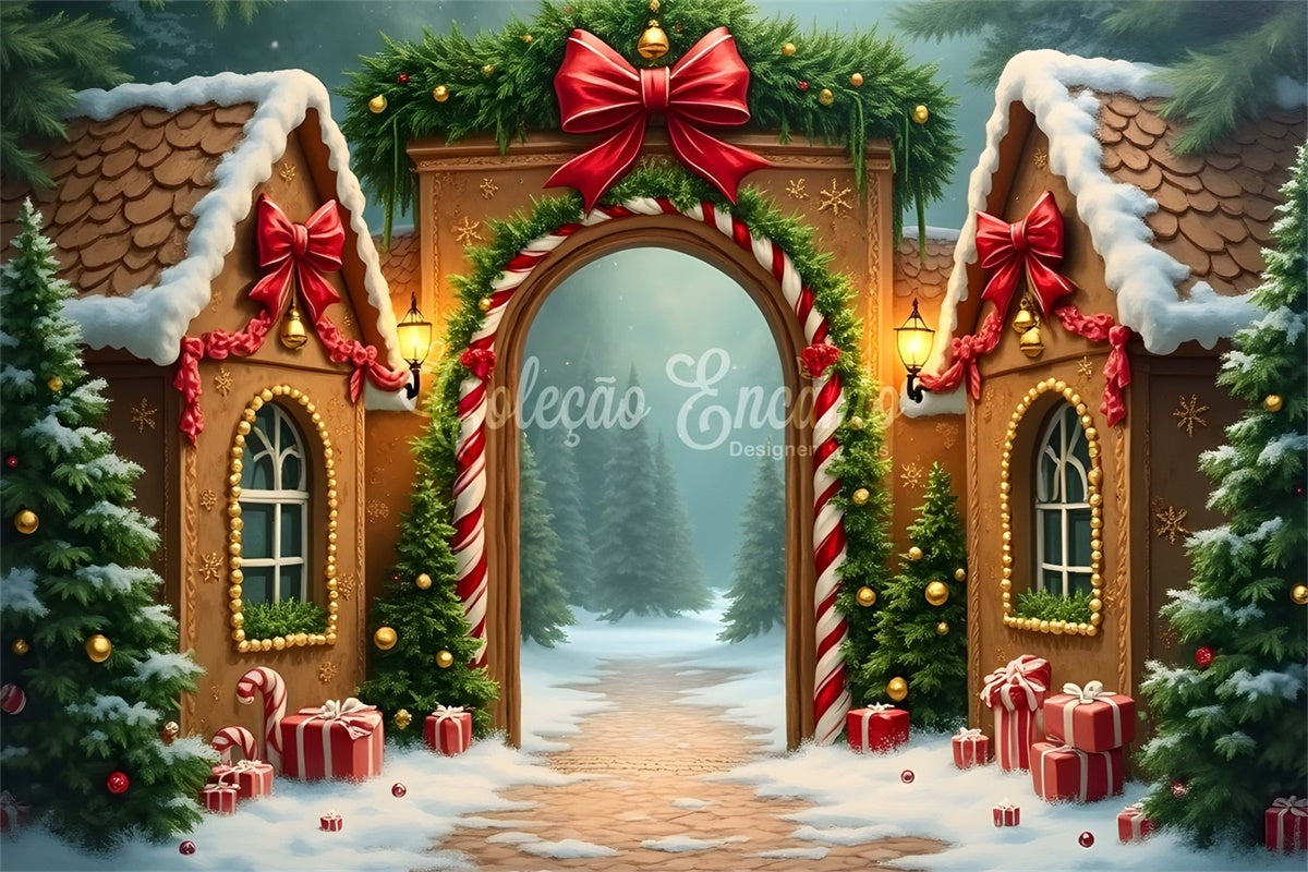 Weihnachtsdorf Backdrop Lebkuchenstadt Bogen Backdrop CEM5-79