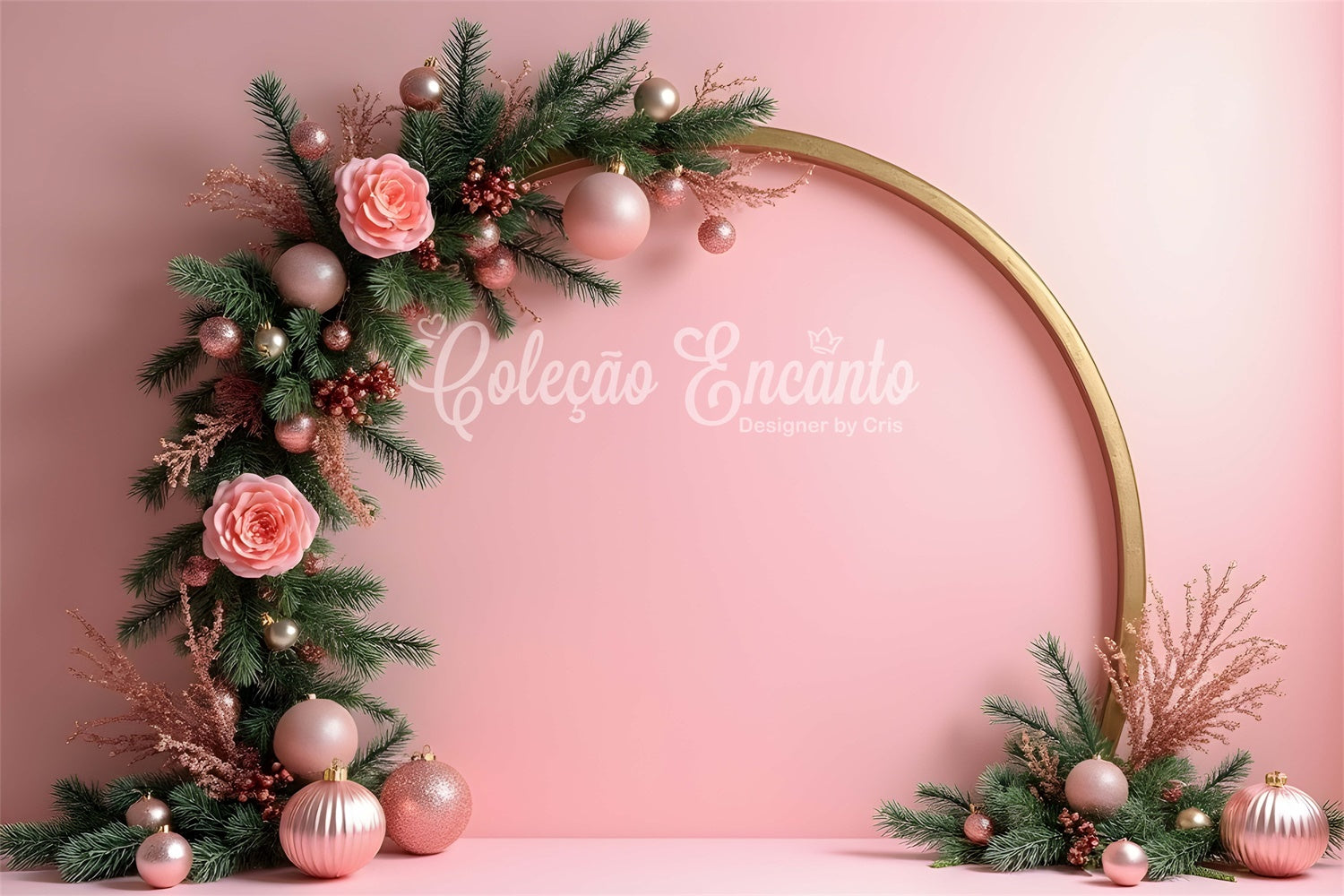 Weihnachten Backdrop Ideen Rosenbogen Rosa Thema Hintergrund CEM5-94