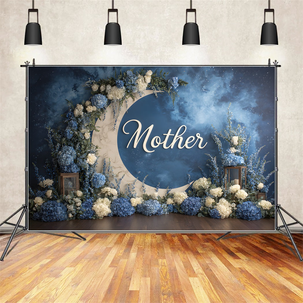 Muttertags-Hintergründe Blauer Blumenmondbogen Happy Mothers Day Hintergründe von Magali